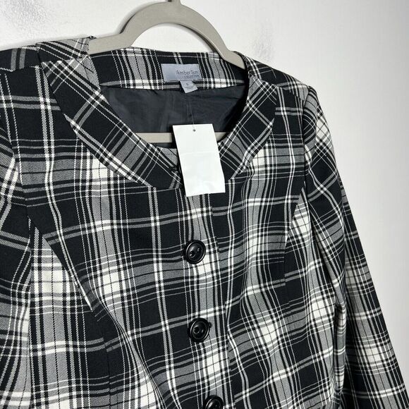 Amber Sun Blazer Womens Small Plaid Button Up Preppy Academia - Picture 6 of 11